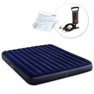 MATERAC DMUCHANY 203X183X25 CM Z POMPKĄ TŁOKOWĄ INTEX 64755