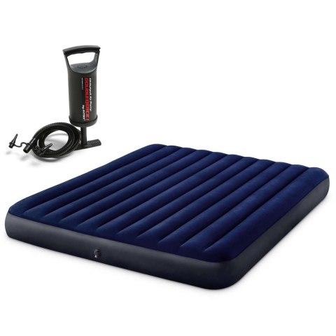 MATERAC DMUCHANY 203X183X25 CM Z POMPKĄ TŁOKOWĄ INTEX 64755