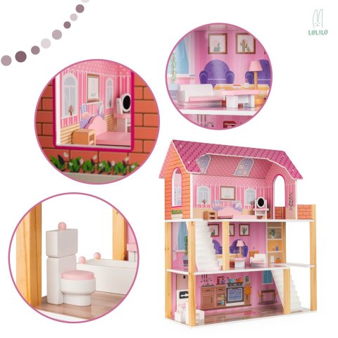 Domek dla lalek drewniany LULILO Tulipo 70cm Domek dla lalek drewniany LULILO Tulipo 70cm