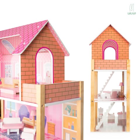 Domek dla lalek drewniany LULILO Tulipo 70cm Domek dla lalek drewniany LULILO Tulipo 70cm