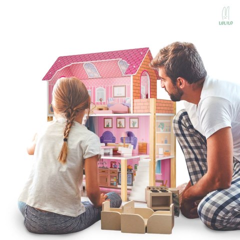 Domek dla lalek drewniany LULILO Tulipo 70cm Domek dla lalek drewniany LULILO Tulipo 70cm