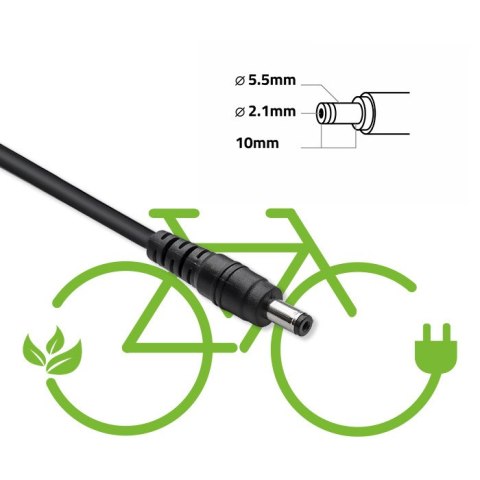 Qoltec Szybka Ładowarka do roweru skutera elektrycznego 36V | 42V | 2A | 5.5*2.1 | wodoodporna +kabel zasilający