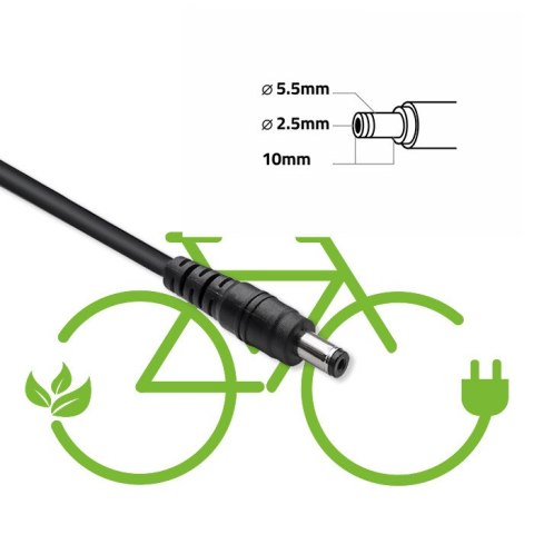 Qoltec Szybka Ładowarka do roweru skutera elektrycznego 36V | 42V | 2A | 5.5*2.5 | wodoodporna +kabel zasilający