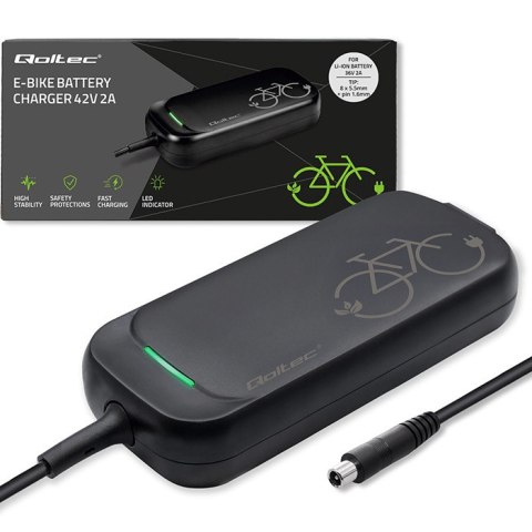 Qoltec Szybka Ładowarka do roweru skutera elektrycznego XIAOMI 36V | 42V | 2A | 8.0*8.0mm+pin | wodoodporna +kabel zasilający Qoltec Szybka Ładowarka do roweru skutera elektrycznego XIAOMI 36V | 42V | 2A | 8.0*8.0mm+pin | wodoodporna +kabel zasilający