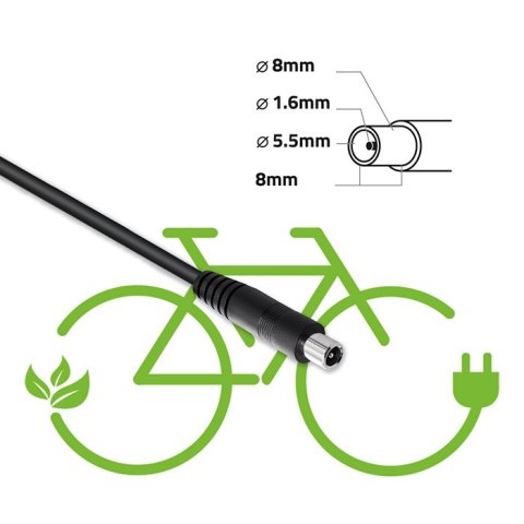 Qoltec Szybka Ładowarka do roweru skutera elektrycznego XIAOMI 36V | 42V | 2A | 8.0*8.0mm+pin | wodoodporna +kabel zasilający Qoltec Szybka Ładowarka do roweru skutera elektrycznego XIAOMI 36V | 42V | 2A | 8.0*8.0mm+pin | wodoodporna +kabel zasilający