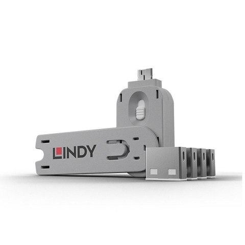 Lindy 40454 bloker portów Blokada portu + klucz USB Typu-A Biały Kopolimer akrylonitrylo-butadieno-styrenowy (ABS) 5 szt. Lindy 40454 bloker portów Blokada portu + klucz USB Typu-A Biały Kopolimer akrylonitrylo-butadieno-styrenowy (ABS) 5 szt.