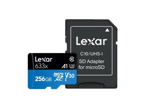 Lexar 633x 256 GB MicroSDXC UHS-I Klasa 10 Lexar 633x 256 GB MicroSDXC UHS-I Klasa 10