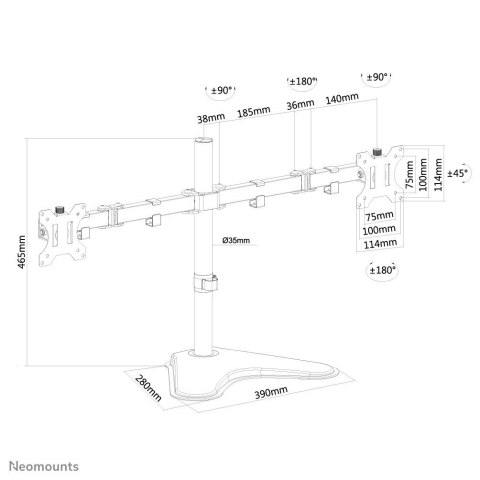 Neomounts FPMA-D550DDBLACK uchwyt / stojak do monitorów 81,3 cm (32") Biurko Czarny Neomounts FPMA-D550DDBLACK uchwyt / stojak do monitorów 81,3 cm (32") Biurko Czarny