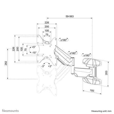 Neomounts WL70-550BL12 uchwyt / stojak do monitorów 106,7 cm (42") Ściana Czarny Neomounts WL70-550BL12 uchwyt / stojak do monitorów 106,7 cm (42") Ściana Czarny