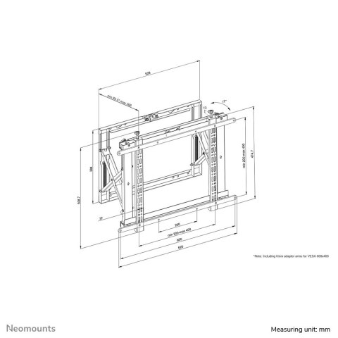Neomounts WL95-800BL1 uchwyt do tablic informacyjnych 177,8 cm (70") Czarny Neomounts WL95-800BL1 uchwyt do tablic informacyjnych 177,8 cm (70") Czarny