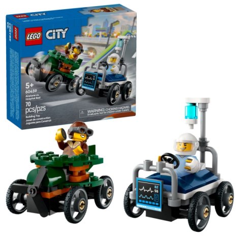 LEGO 60459 CITY - Zestaw wyścigówek: samolot kontra łóżko szpitalne LEGO 60459 CITY - Zestaw wyścigówek: samolot kontra łóżko szpitalne