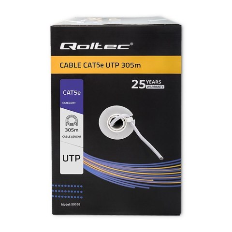 QOLTEC KABEL SIECIOWY SKRĘTKA UTP | CAT5E | 305M | PVC SZARY QOLTEC KABEL SIECIOWY SKRĘTKA UTP | CAT5E | 305M | PVC SZARY