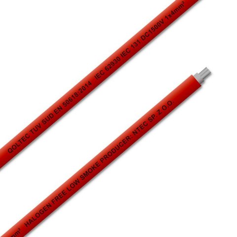 QOLTEC KABEL SOLARNY FOTOWOLTAICZNY | 4MM2 | 100M | CZERWONY QOLTEC KABEL SOLARNY FOTOWOLTAICZNY | 4MM2 | 100M | CZERWONY