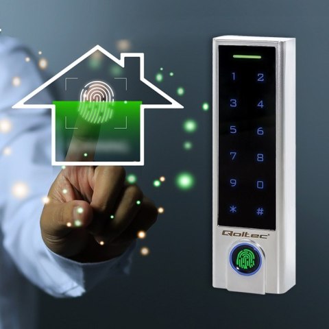 QOLTEC ZAMEK SZYFROWY DOTYKOWY PROTEUS Z CZYTNIKIEM LINII PAPILARNYCH | RFID | KOD | KARTA | BRELOK | DZWONEK | IP68 | EM QOLTEC ZAMEK SZYFROWY DOTYKOWY PROTEUS Z CZYTNIKIEM LINII PAPILARNYCH | RFID | KOD | KARTA | BRELOK | DZWONEK | IP68 | EM
