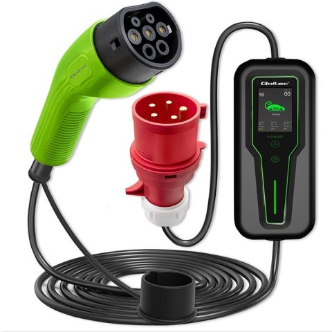Qoltec Mobilna ładowarka do samochodu elektrycznego EV z regulacją 2w1 Typ2 | 7kW | CEE 3 PIN | 230V | LCD | Przenośna | Wallbox Qoltec Mobilna ładowarka do samochodu elektrycznego EV z regulacją 2w1 Typ2 | 7kW | CEE 3 PIN | 230V | LCD | Przenośna | Wallbox