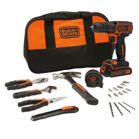 Black & Decker BDCDC18HTSA-QW wiertło Klucz Czarny, Pomarańczowy Black & Decker BDCDC18HTSA-QW wiertło Klucz Czarny, Pomarańczowy