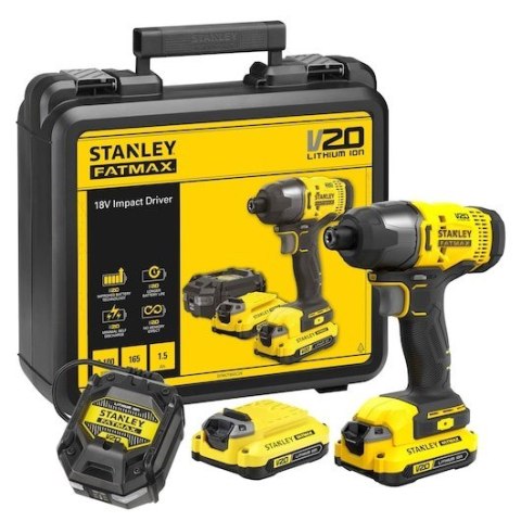 Stanley FATMAX SFMCF800C2K-QW wkrętak zasilany/zakrętark udarowy 2800 RPM Czarny, Żółty Stanley FATMAX SFMCF800C2K-QW wkrętak zasilany/zakrętark udarowy 2800 RPM Czarny, Żółty