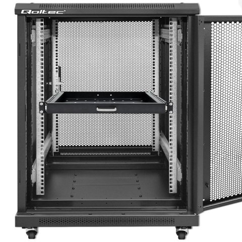 Qoltec 54509 Półka z uchwytem do szafy RACK | 600*600 | Wysuwana | Czarna Qoltec 54509 Półka z uchwytem do szafy RACK | 600*600 | Wysuwana | Czarna