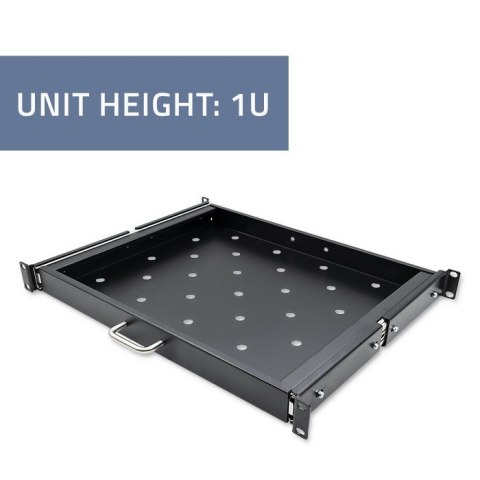 Qoltec 54509 Półka z uchwytem do szafy RACK | 600*600 | Wysuwana | Czarna Qoltec 54509 Półka z uchwytem do szafy RACK | 600*600 | Wysuwana | Czarna