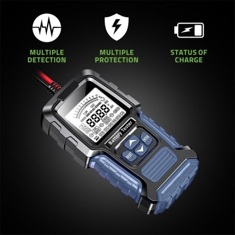 Qoltec Cyfrowy tester akumulatora z wyświetlaczem LCD | 12V | 24V | 3Ah-400Ah Qoltec Cyfrowy tester akumulatora z wyświetlaczem LCD | 12V | 24V | 3Ah-400Ah