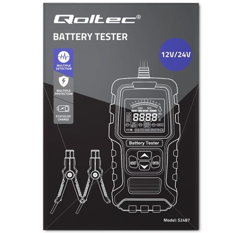 Qoltec Cyfrowy tester akumulatora z wyświetlaczem LCD | 12V | 24V | 3Ah-400Ah Qoltec Cyfrowy tester akumulatora z wyświetlaczem LCD | 12V | 24V | 3Ah-400Ah