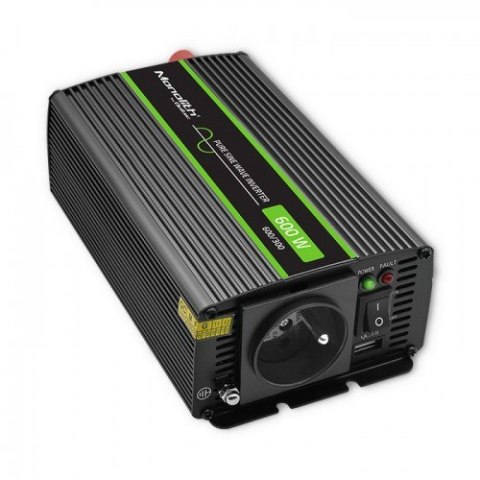 QOLTEC PRZETWORNICA NAPIĘCIA MONOLITH | 300W | 600W | 24V NA 230V | CZYSTY SINUS QOLTEC PRZETWORNICA NAPIĘCIA MONOLITH | 300W | 600W | 24V NA 230V | CZYSTY SINUS