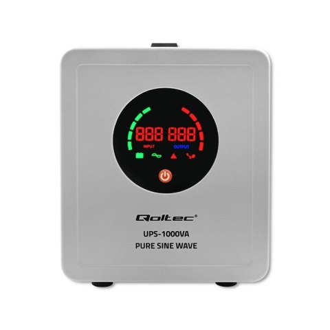 QOLTEC ZASILACZ AWARYJNY PURE SINE WAVE UPS | 1000VA | 700W | SZARY QOLTEC ZASILACZ AWARYJNY PURE SINE WAVE UPS | 1000VA | 700W | SZARY