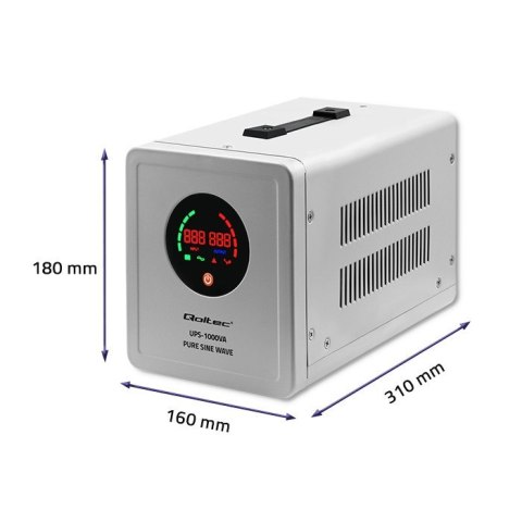QOLTEC ZASILACZ AWARYJNY PURE SINE WAVE UPS | 1000VA | 700W | SZARY QOLTEC ZASILACZ AWARYJNY PURE SINE WAVE UPS | 1000VA | 700W | SZARY