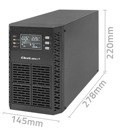 QOLTEC ZASILACZ AWARYJNY UPS 1KVA | 1000W | POWER FACTOR 1.0 | LCD | EPO | USB | ON-LINE QOLTEC ZASILACZ AWARYJNY UPS 1KVA | 1000W | POWER FACTOR 1.0 | LCD | EPO | USB | ON-LINE