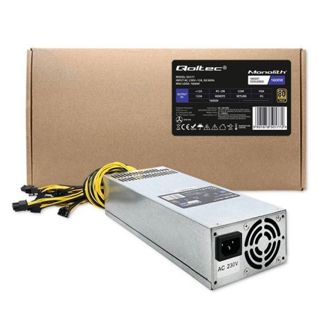 Qoltec 50177 Zasilacz PCI-E Smart 1600W | 80 Plus Gold - Data mining Qoltec 50177 Zasilacz PCI-E Smart 1600W | 80 Plus Gold - Data mining