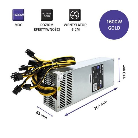 Qoltec 50177 Zasilacz PCI-E Smart 1600W | 80 Plus Gold - Data mining Qoltec 50177 Zasilacz PCI-E Smart 1600W | 80 Plus Gold - Data mining