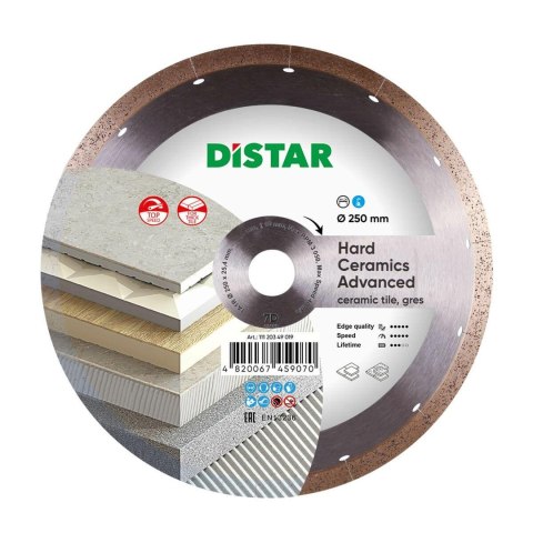 DISTAR TARCZA DIAMENTOWA HARD CERAMICS ADVANCED 250 x 1,5 x 10 x 25,4 DISTAR TARCZA DIAMENTOWA HARD CERAMICS ADVANCED 250 x 1,5 x 10 x 25,4
