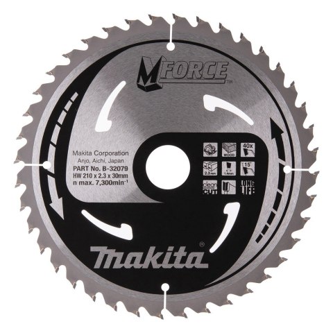 MAKITA PIŁA TARCZOWA 210x30x40z M-FORCE DREWNO MAKITA PIŁA TARCZOWA 210x30x40z M-FORCE DREWNO