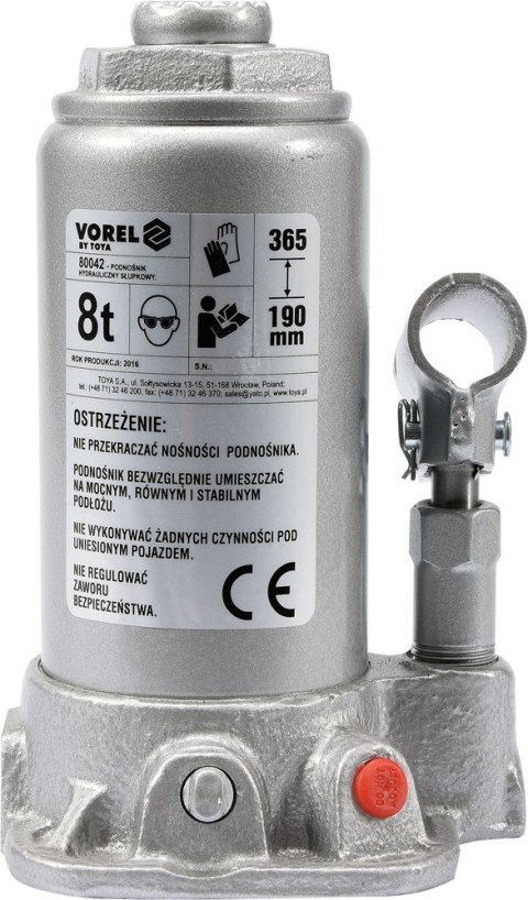 Podnośnik hydrauliczny słupkowy 8T VOREL 80042 Podnośnik hydrauliczny słupkowy 8T VOREL 80042