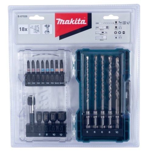 Zestaw akcesoriów 18szt E-07026 MAKITA