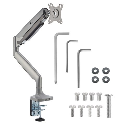 MACLEAN UCHWYT DO MONITORA PODWÓJNE RAMIĘ, ZE SPRĘŻYNĄ GAZOWĄ, 17"-45", 16 KG MC-969