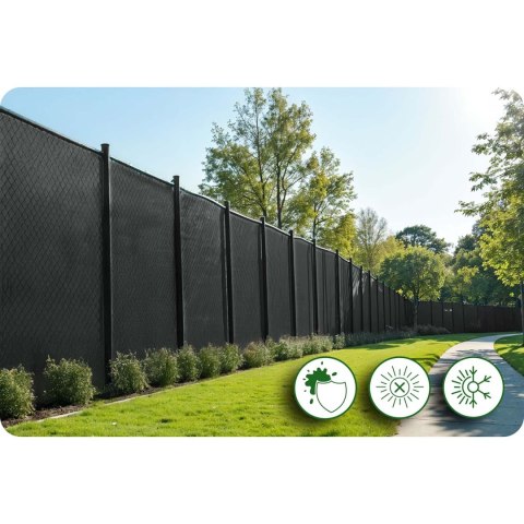 SIATKA CIENIUJĄCA 1,5X25M 110G/M2 + 50 ZACISKÓW SZARA