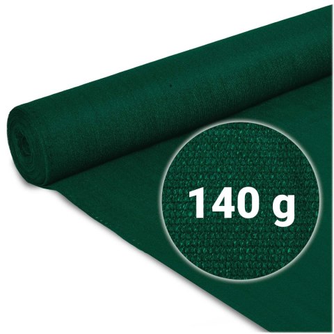 SIATKA CIENIUJĄCA 1,5X25M 140G/M2 + 50 ZACISKÓW ZIELONA