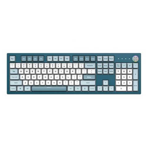 Montech MKey klawiatura Gaming USB Szary, Jasny Niebieski, Biały