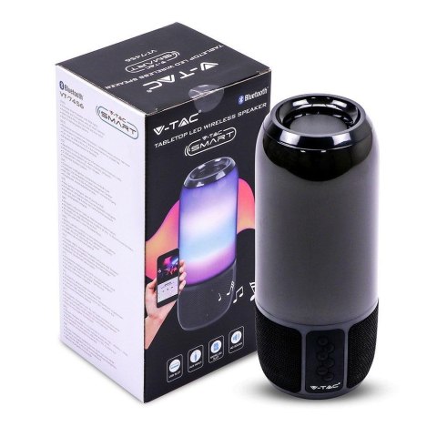 Bezprzewodowy głośnik LED V-TAC SMART VT-7456 RGB Bluetooth 2x3W (SKU 8570) Czarny Bezprzewodowy głośnik LED V-TAC SMART VT-7456 RGB Bluetooth 2x3W (SKU 8570) Czarny