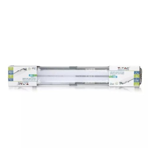 Oprawa hermetyczna V-TAC VT-12023 2x 120cm (2x 18W) 6400K 3400lm (SKU 6399) Czarny