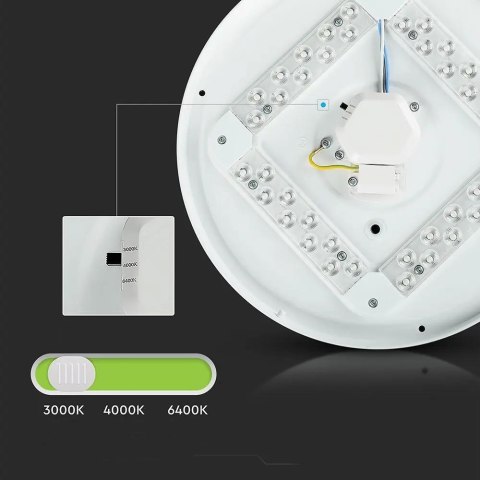 Plafon V-TAC VT-8436-M-N mleczny 36W IP20 CCT 3000K-6400K 3900lm (SKU 217609) Biały