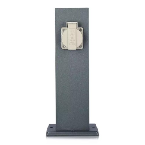 Słupek ogrodowy V-TAC VT-1155-1 30cm 2x gniazdka elektryczne 2x 16A 3600W IP44 (SKU 8820) Szary