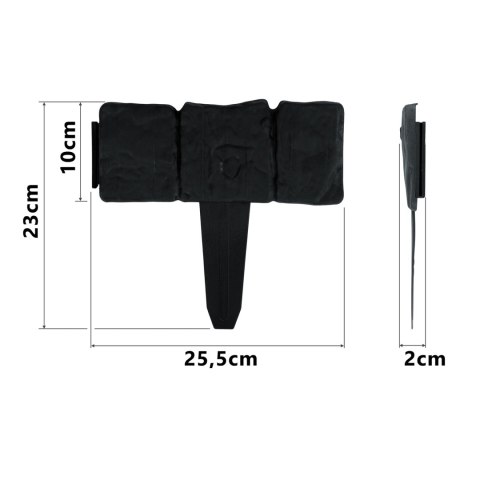 OBRZEŻE OGRODOWE PLONOS 250 CM PL-962 ANTRACYTOWE