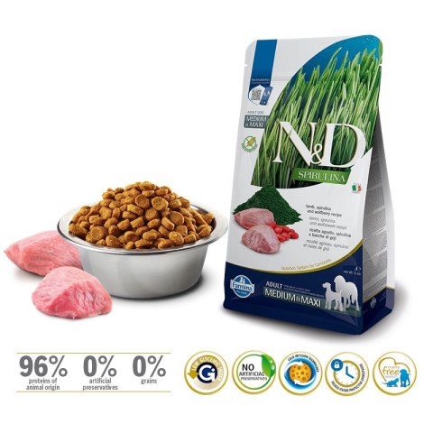 FARMINA N&D SPIRULINA LAMB ADULT MED/MAXI 7kg