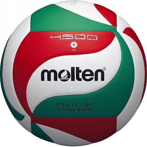 Piłka siatkowa Molten V4M4500 biało-czerwono-zielona Piłka siatkowa Molten V4M4500 biało-czerwono-zielona