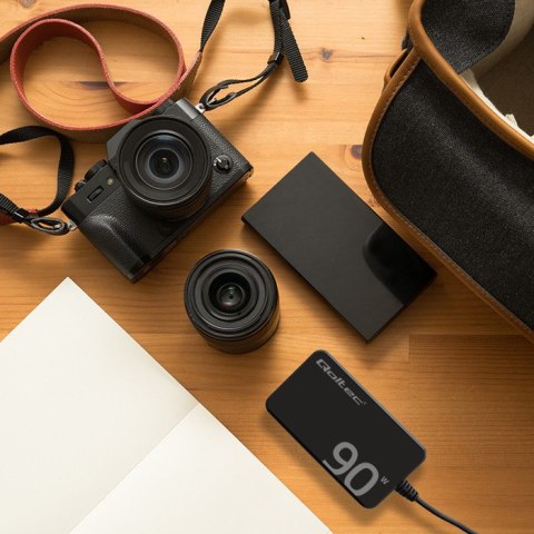 Qoltec Ładowarka sieciowa 90W GaN Super Fast SLIM | PD | 5-20V | 4.5A | USB-C 3.1 | Laptop | MacBook | Smartfon |