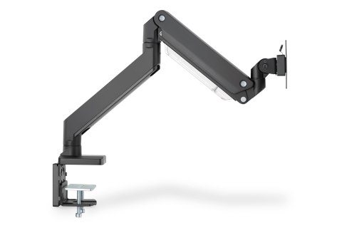 Ramię biurkowe pojedyńcze z zaciskiem 1xLCD z sprężyną gazową max. 35" i 15kg