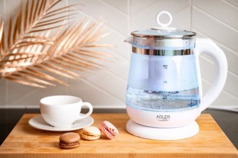 Czajnik szklany 1,5 L z zaparzaczem oraz regulacją temp. Czajnik szklany 1,5 L z zaparzaczem oraz regulacją temp.