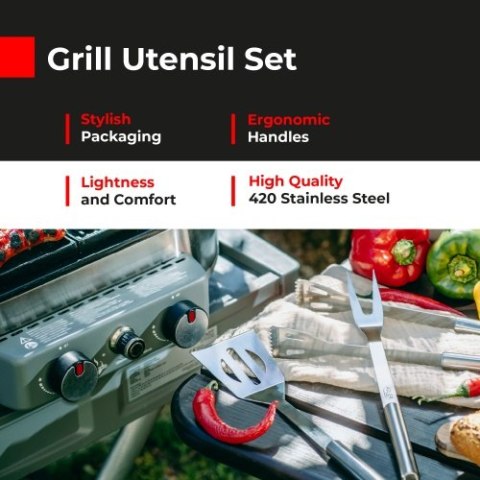 Sztućce do Grilla - Zestaw w Aluminiowej Walizce